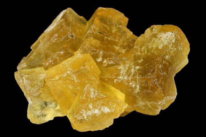 Yellow Cubic Fluorite Crystal Cluster - Morocco #173967